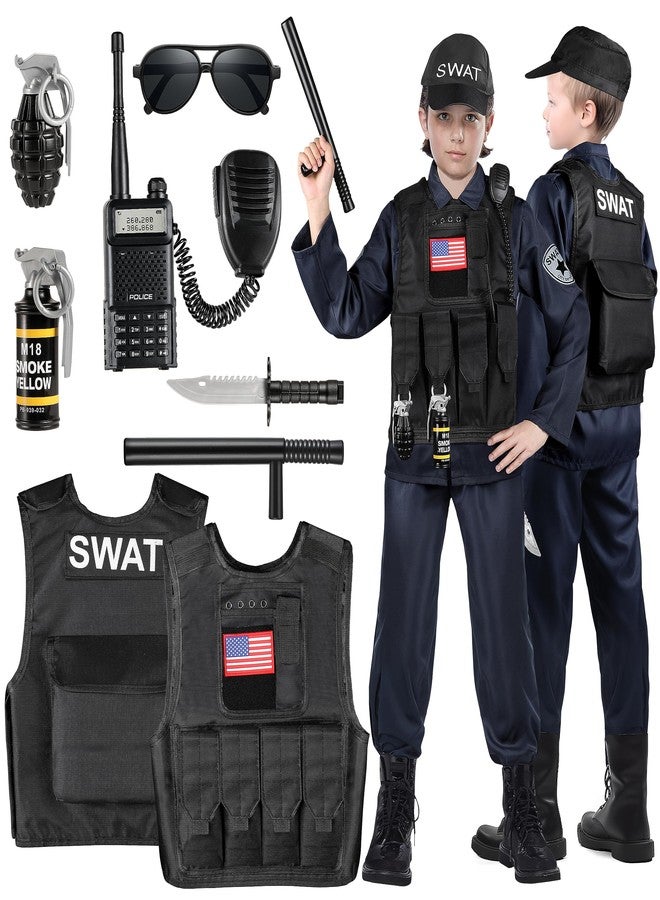 Luucio SWAT Police Officer Costume for Kids, Police Costume for kids, with SWAT Costume, SWAT Vest, Halloween Costume for Boys, Role Play Kit for Boys Girls - Image 1